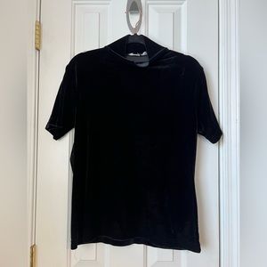 Short sleeve black velvet size medium shirt